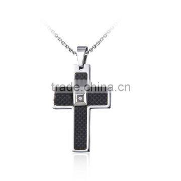 DAIHE Stainless Steel Christian Cross Big Stone Pendant Design photo-3