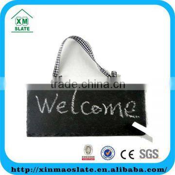 [factory direct] 20x10cm Natural Edge Hanging Slate Memo Board Item SJSB-2010RG2A