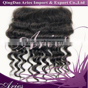 Queen Beauty deep wave natural color 13*4 Brazilian virgin hair lace frontal