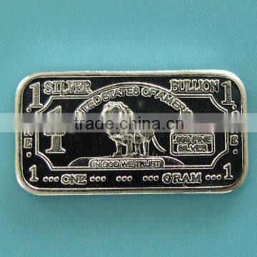 1 Gram 999 Fine Silver Lion Bar