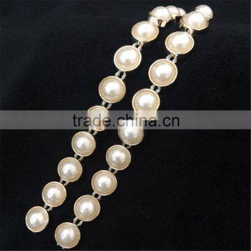 Cheap Plastic Pearl Beaded Lace Trim for Wedding Dress photo-6