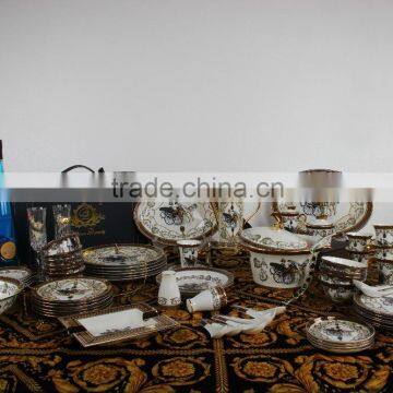 Home Wholesale Dark Red Tableware Dinnerware Set for German Porcelain Dinnerware photo-4