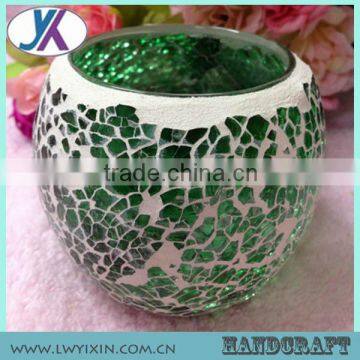 Mosaic Decorative Crackle Glass Himalayan Salt Candle Holder