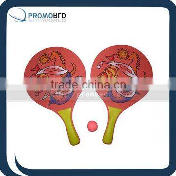 wooden beach ball racketbeach racket promotional paddle racket new design