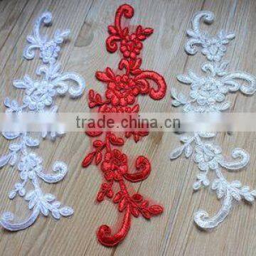 DIY Lace Collar Applique Flower Embellishment For Bridal Wedding Dress,Sew Motif Applique Embroidery Design Patch