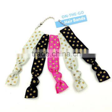 5 Pack Hair Elastic Set Stock Gold Polka Dot Elastic Hair Band