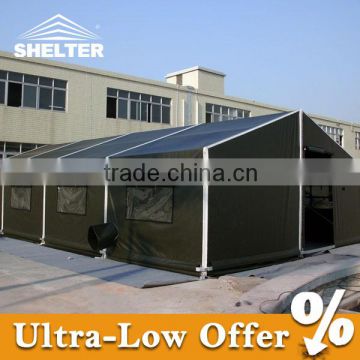 Large military tent with clear span structures