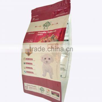 zipper sealed paper-plastic pet bag with side gusset