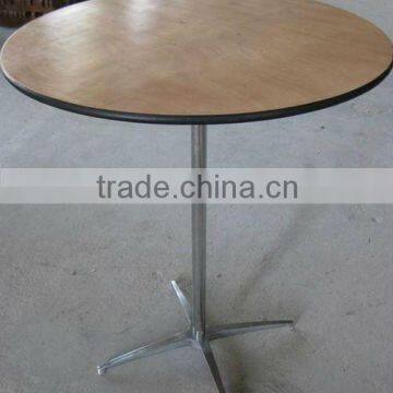 wood and aluminum bar table