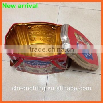 Tin Suitcase/Gift Tin Box with Handle, Tinplate with CMYK Printing