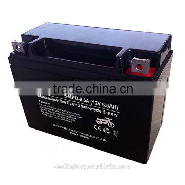 hot selling 6-MFQ-6.5A 12V6.5AH rechargeable scooter battery