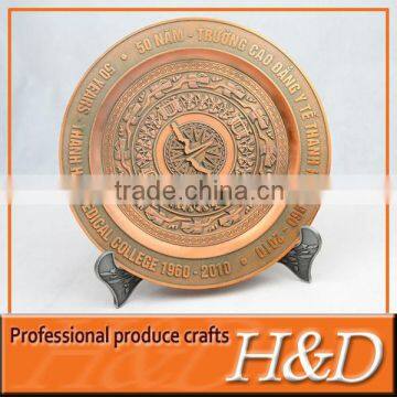 bronze color metal plate award for promotion