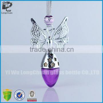 3ml Butterfly Empty Hanging Car Perfume Bottle,Perfume Glass Bottle Pendant Necklace