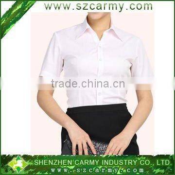 CVC 65/35 White Classic Business Lady Shirt