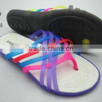 2014 Summer Hot sale and Multicolored Women PVC+EVA Flat Slippers