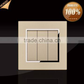 New Hot BS Standard Hotel Design 3 Gang 1way Electric Wall Switch