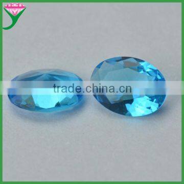 China manufacturer oval cut synthetic rough aquamarine glass gems stone for sale