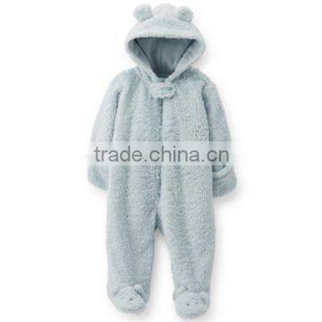 Wholesale Online Shopping Baby Boys Velour Cute Solid Color Hoodies Romper