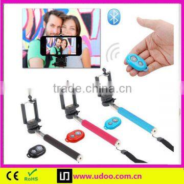 Hot selling selfie stick with bluetooth shutter button