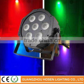 stage effect light 7pcs*3w 3in1 Full Color LED Flat PAR Light RGBW LED Disco Light