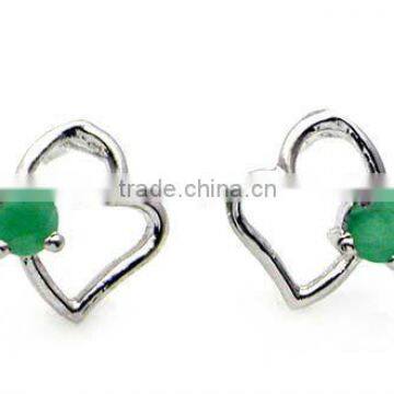 GENUINE EMERALD & .925 Sterling Silver Earrings,Wholesale Silver Jewelry