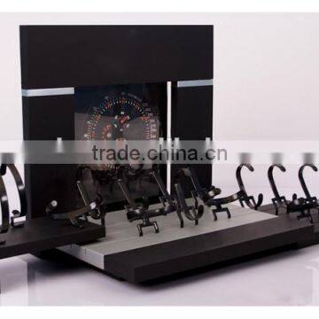 OEM wooden watch display stand with brown baker lacquered watch window display