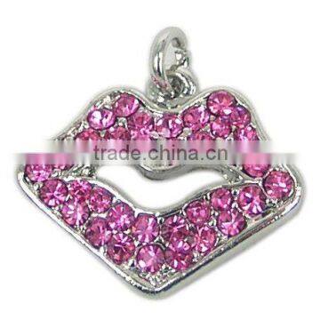 wholesale crystal lip jewelry pendants for necklace,various designs,passed SGS factory audit