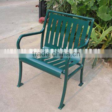 Laser cut steel bench seat metal outdoor chair