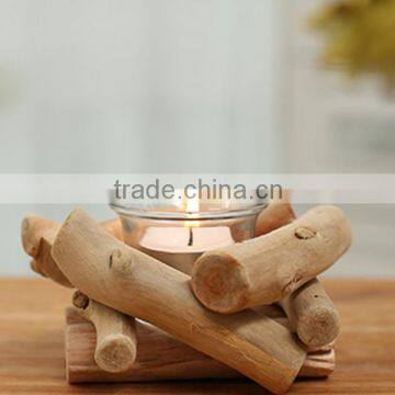 Nature creative fashion small table wood candle holder