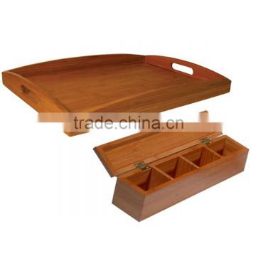 bamboo storage trays box set