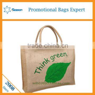 Recycle Women Shopping Tote Bag Jute Hessian Bags Burlap Bags With Logo photo-2