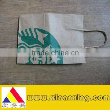 one color printing kraft paper bag customized