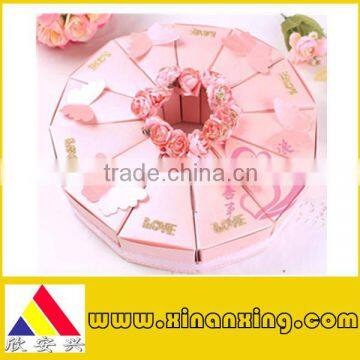 2014 fashion custom pink paper box for candy or cake