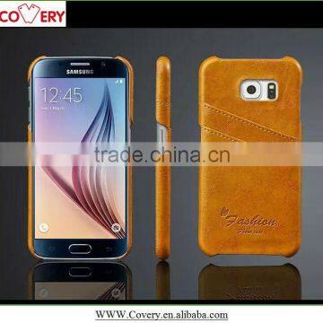 Crazy Horse wallet leather back case for Samsung S6