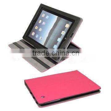 Top Quality Lichee Pattern Leather Folding Case for iPad 2 With Inner Holder & Magnetic Flip