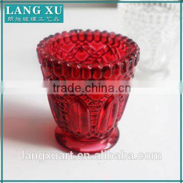 wholesale red crackle glass votive frosted candle holder