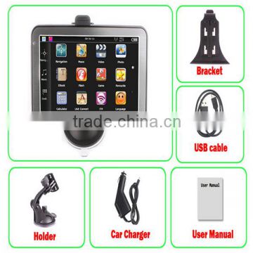 Factory sales 5 Inch IPX5 Waterproof Design Bluetooth smart universal use gps navigation with multimedia player