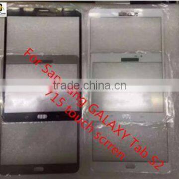 New 8 inche Black/Gold Outer Screen Lens Front Glass For Samsung GALAXY Tab S2 T710 /T715 touch screen