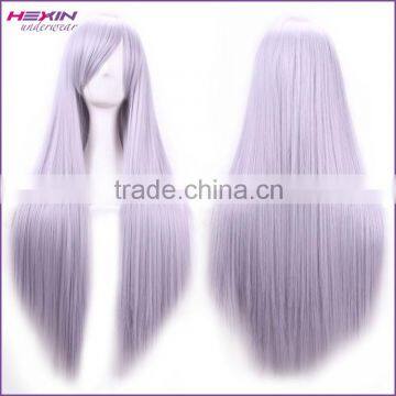 80cm Grey Extra Long Straight Wigs Synthetic Wig                        
                                                Quality Choice