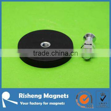 Magnetic sign gripper with threaded hole neodymium magnet ring