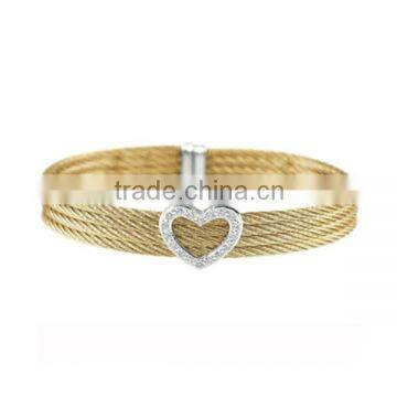 Wholesale 316l custom gold filled stainless steel bangle jewelry factory prices