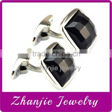 Wholesale New Style Charm Fashion Custom Design Stainless Steel Cufflink Shirt Button With Black Stone