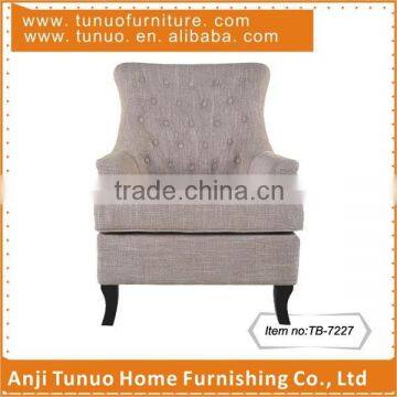 Arm chair,Lounge,For living room,Wood&Fabric,With buttons and copper nails,Movable seat,TB-7227