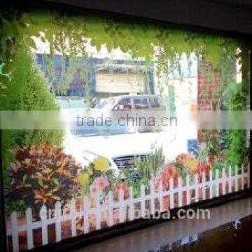 Ceramic digital print glass for display window glass of Jingfeng glass exhibition, plant and flower design on clear glass