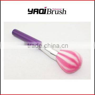 Pink and White Synthetic hair Powder brush wooden handle