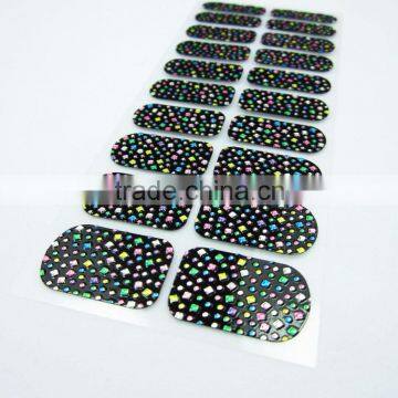 Fashion melodi geometic nail arts design waterproof 3d nail wrap long lasting high quality nail polish strips nails factory