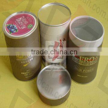 Direct factory sale paper tube with tin lids for packaging