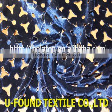 new fancy item 95% polyester 5% spandex warp knitted KS velvet with PUNCH FOIL fabric