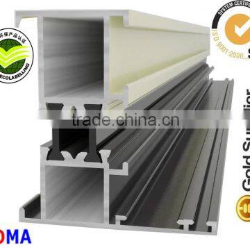 Aluminium profile to make doors and windows