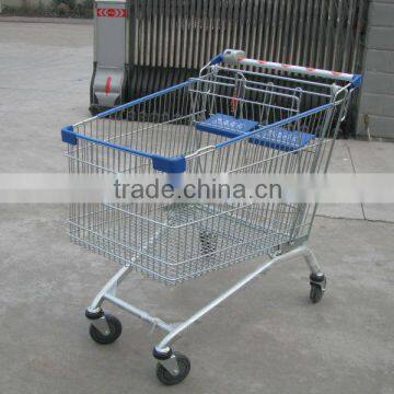 RUHAO China Factory RH-ST03 1060*700*1020mm Hot Sale Supermarket Shopping Trolley With Double Baby Seats